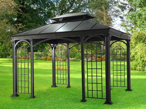 steel gazebo enclosure with metal sides|metal outdoor gazebos backyard.